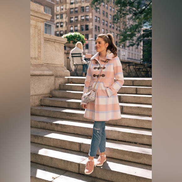 NWOT Gal Meets Glam Annelise Plaid Wool Coat Medium - Picture 4 of 10